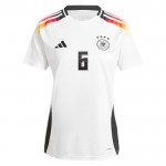 Günstige Fußballtrikots Deutschland Kimmich 6 Frauens Heimtrikot EURO 2024 Kurzarm